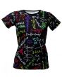 Maths Formulas Blackboard School Print Crew Neck T-Shirt Top