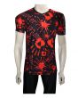 Men's Bloody Murder Print Blood Splatter Print White V-Neck T-shirt