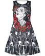 Sugar Skull Mexican Skeleton Guns Bones And Roses Print Alternative Dress