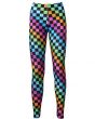 Rainbow Coloured Check Squares Print Sleeveless Crop Top Leggings Coord Set