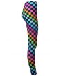 Rainbow Coloured Check Squares Print Sleeveless Crop Top Leggings Coord Set