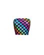 Rainbow Coloured Check Squares Print Sleeveless Crop Bandeau Top Cycle Shorts Coord Set