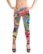 Galaxy Marble Swirls Psychedelic Holographic Geometric Printed Leggings 