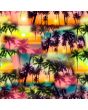 Los Angeles Beach Colourful Exotic Palm Trees Sunset Printed Stretch Spandex Fabric UK Sewing Apparel Festival