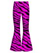 Pink Zebra Animal Printed Bell Bottom Flare High Waist Leggings