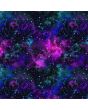 Purple Blue Galaxy Space Universe Planets Stars Microfibr Polyester Stretch Fabric Stunning Sewing Dressmaking Festival Apparel