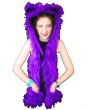 Neon UV Purple Fluffy Fur Scarf/Hood With Ears.