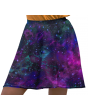 Galaxy Space Universe Stars Cosmos Planets Printed Skater Skirt