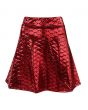 Red Metallic Mermaid Fish Scale Shiny Shaded Skater Skirt
