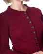 Classic Rochelle Rib Collar Retro Vintage Knitted Cardigan