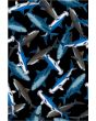 Black Under Water Shark Sea Life Pattern Fish Print Stretch Spandex Fabric Stunning Dressmaking Leotards Leggings Polyester UK Sewing Apparel Festival