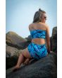 Sharks Sea Life Under Water Fish Printed Crop Bandeau Top High Waist Bikini Pants Coord Set