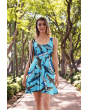 Sharks Sea Life Under Water Fish Printed Fit & Flared Sleeveless Skater Dress