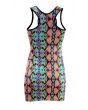 Multi Colour Snake Skin Reptile Printed Bodycon Long Vest Top