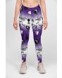 Spooky Cat Grim Reaper Ombre Haunted House Printed Leggings