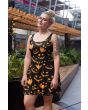 Spooky Pumpkins Eye Face Halloween Printed Skater Dress