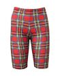 Red Tartan Printed Cycle Shorts