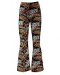 Traditional African Wild Animal Velvet Velour Flare Bell Leggings