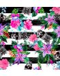 Tropical Floral Flowers Pineapple Skull Stripes Print Stretch Spandex Polyester Fabric Stunning Sewing Dressmaking Festival Apparel Costume