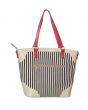 Banned Karla Vintage Stripes Floral Tote Shoulder Bag Handbag