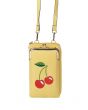 Yellow Cherry Pie Ladies Cross Body Phone Case Pouch Mobile Bag