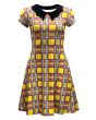 Tartan Check 50's Collar Swing Punk Rockabilly Printed Collar Dress