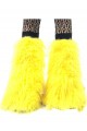 Neon-UV Yellow Fluffy Legwarmers - Boot Covers