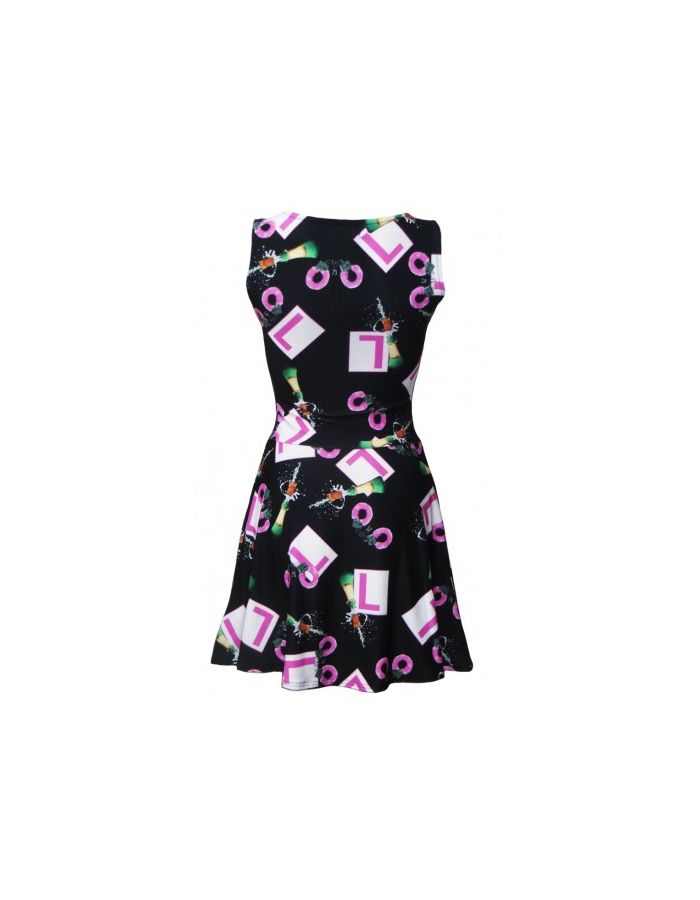 Hen Night Party Celebration Handcuffs Print Skater Flare Dress