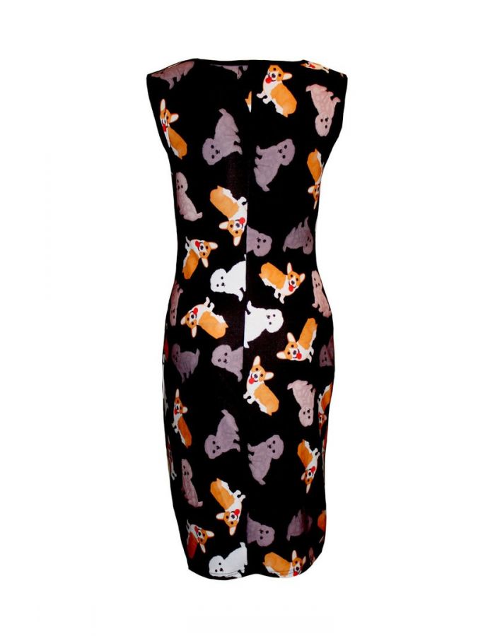 Cute Dogs Puppies Animal Print Bodycon Wiggle Style Dress