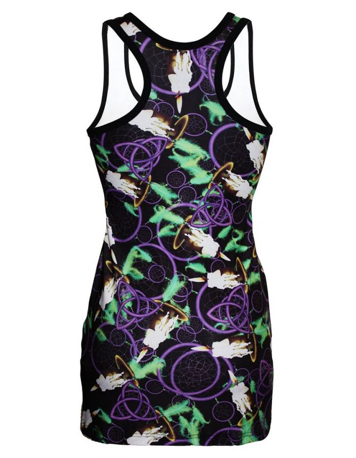 Gothic Dream Catchers Celtic Symbols Spiritual Print Long Vest Top