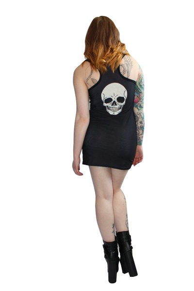 Gothic Large Skull Long Tank Top Dress
