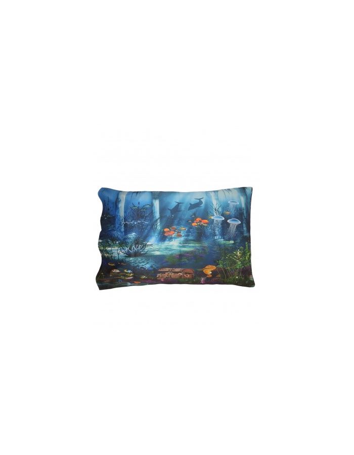 Mermaid And Creatures Of The Sea Underwater Printed Pillowcase