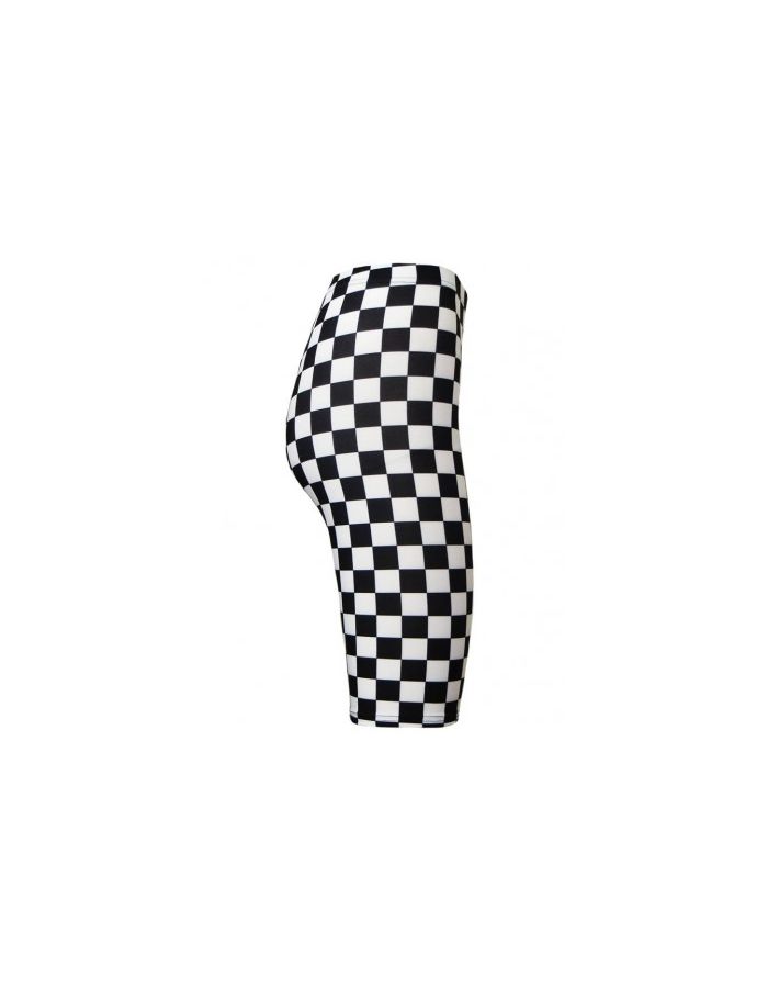 Monochrome Chequered Chess Board Printed Cycle Shorts 