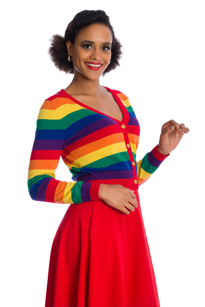 Multicolour Rainbow Love Wins Knit Stripe Cardigan