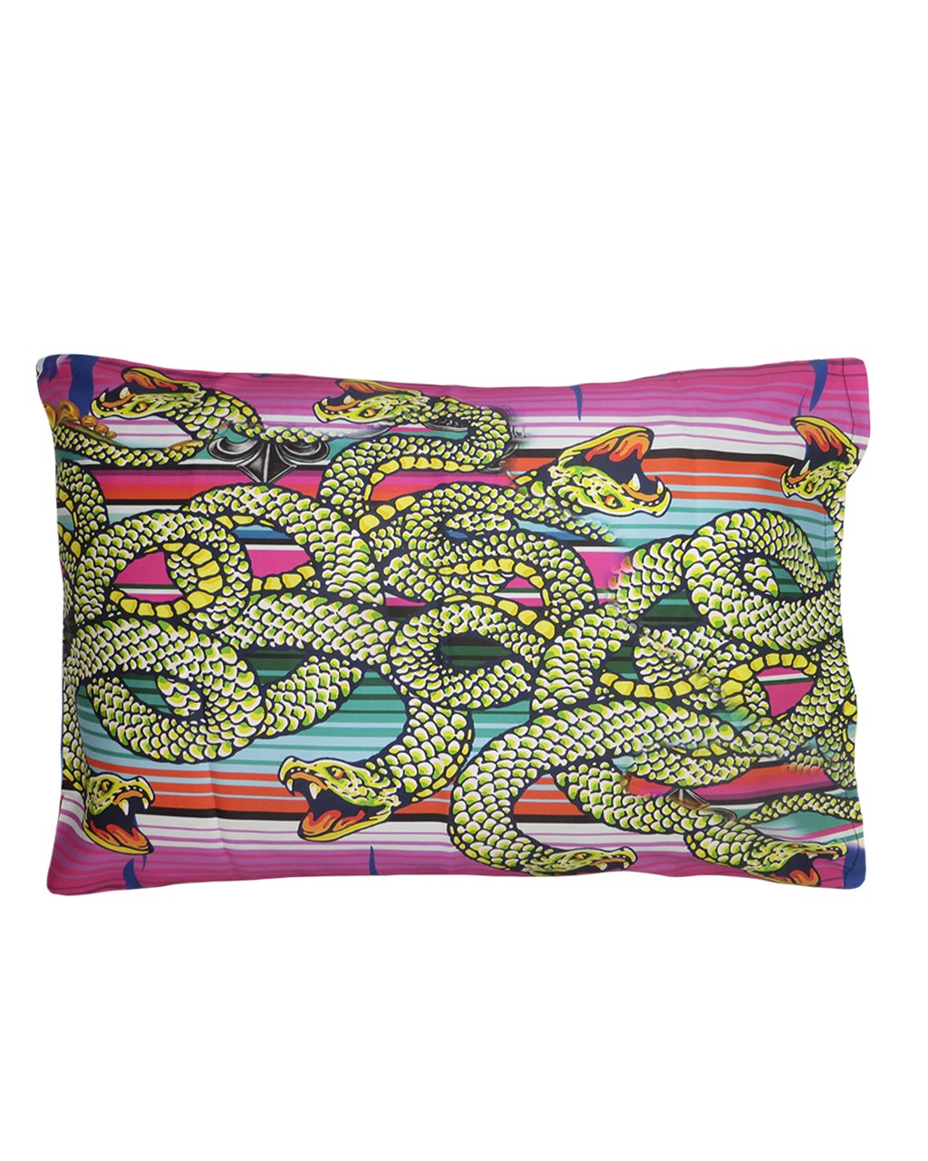  Gothic Multi Flames Skulls Snakes Fire Punk Printed Pillow Case.