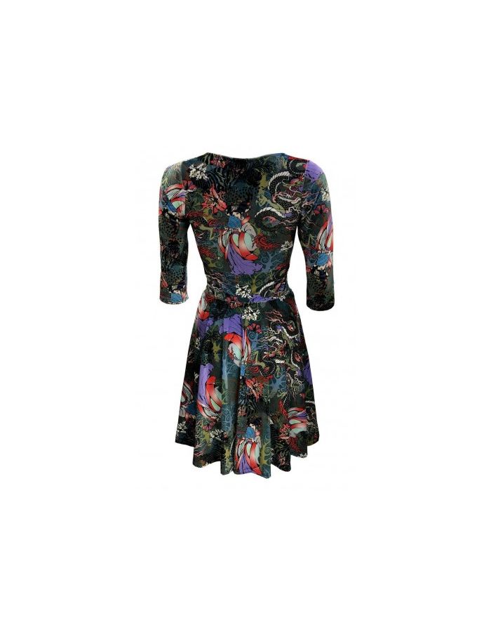 Traditional Japanese Doll Peacock Floral Fairies Dragon Velvet Velour Dress