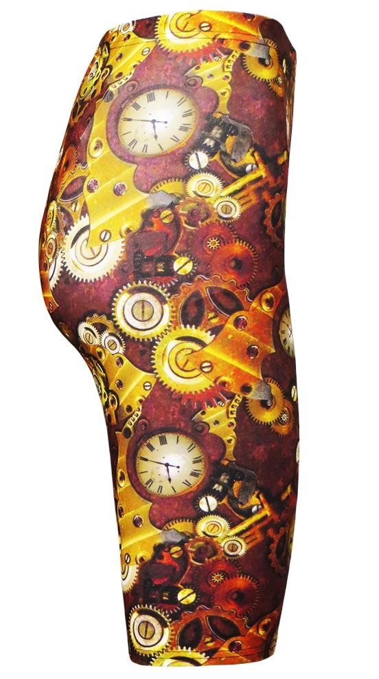 Traditional Steampunk Machine Mechanical Cogs Clocks All Over Printed Cycle Shorts 