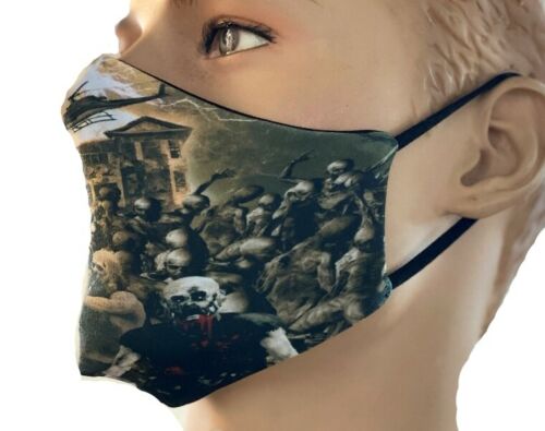 Zombies Blood Outbreak Cars Helicopter Flesh Printed Reusable Washable Face Covering Masks